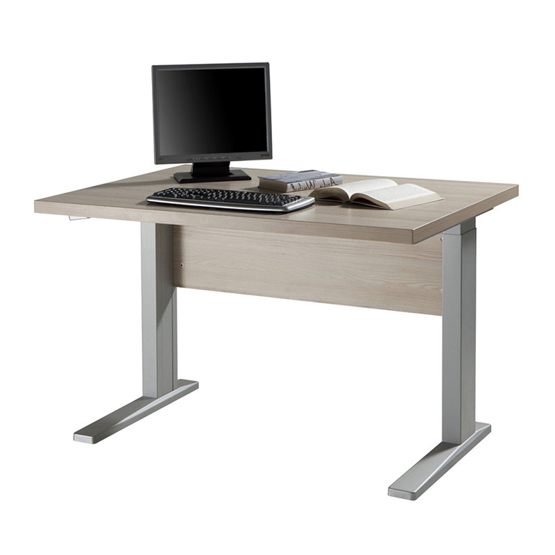Stampa Writing Desk, 70cm H x 120cm W x 80cm D, Light Brown/Silver