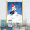 «Christmas Snowman jouant de la guitare II», reproduction d'art sur toile