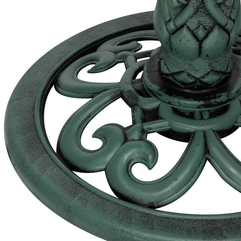 Lotus Birdbath Garden Statue, 33", Green, 33" H x 20" W x 20" D, Green