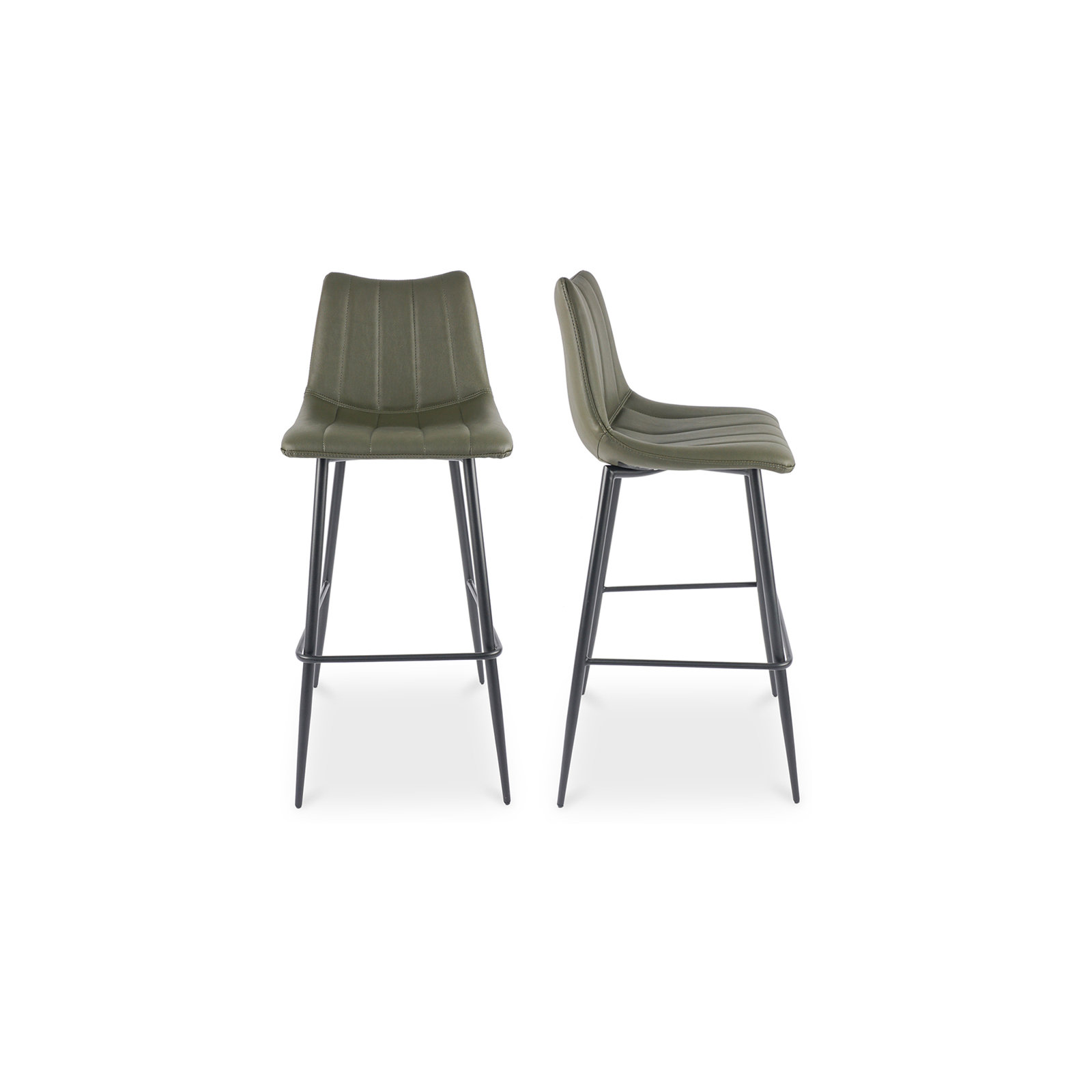 Finnigan Counter & Bar Stool, Bar Stool (30" Seat Height), Light Green/Faux Leather