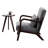 Mid-Century Modern Accent Chair with Durable Rubberwood-120886796-120886794