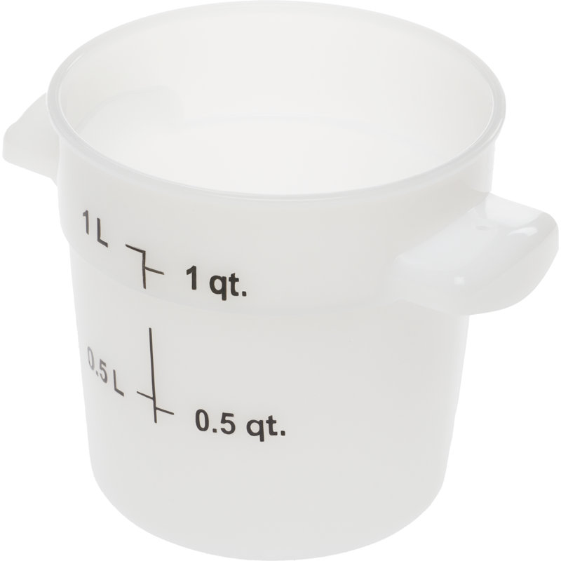 Contenant alimentaire rond 1 pte - transparent, Blanc