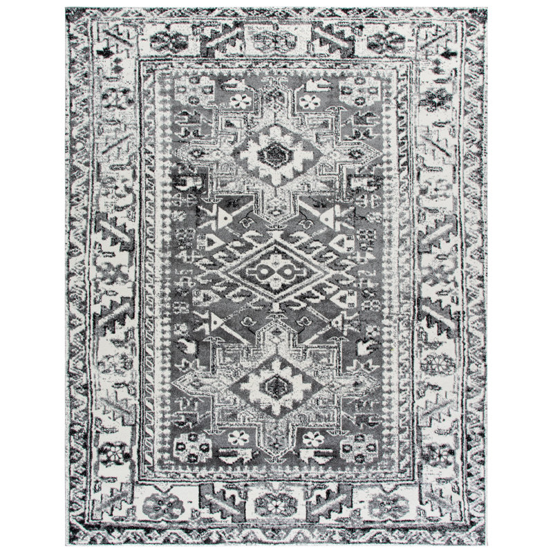 Allanton Oriental Gray/Ivory Area Rug, Rectangle 8' x 10'