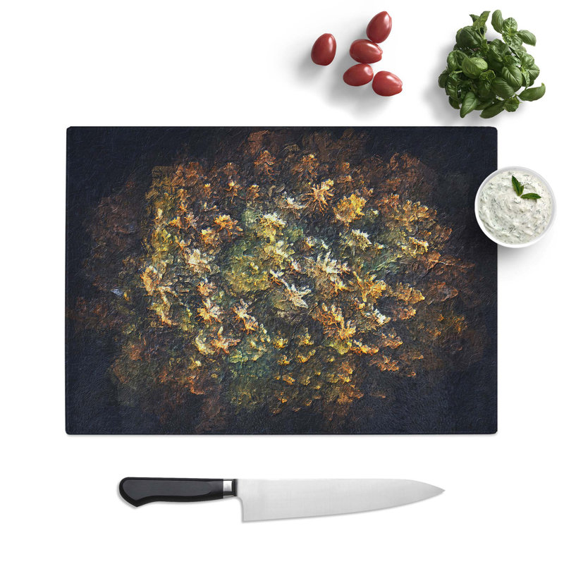 Tempered Glass Ball of Trees Chopping Board, 28.5 cm W x 20 cm L