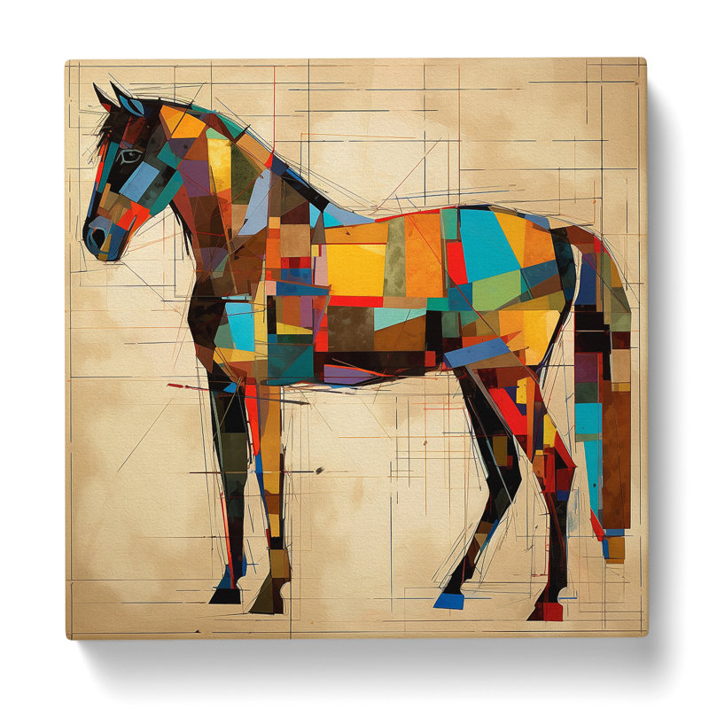 Horse Constructivism No.5 - Wrapped Canvas