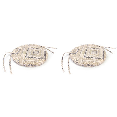 15" Round Outdoor Seat Cushion with Ties