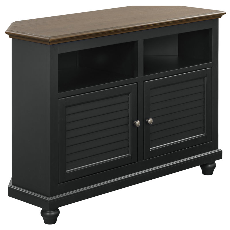 Meuble télé de coin 50 po Willoe, Noir, H 32,5 po x L 50 po x l 18 po