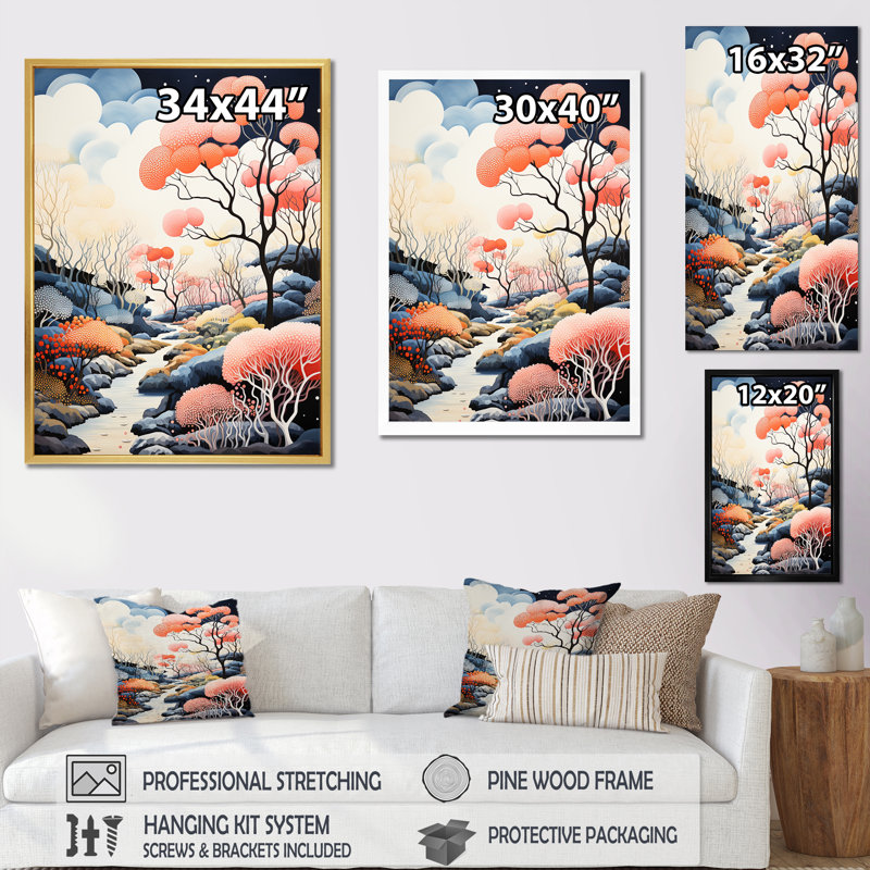 Corail, paysage naturel, Toile tendue, 40" H x 30" W