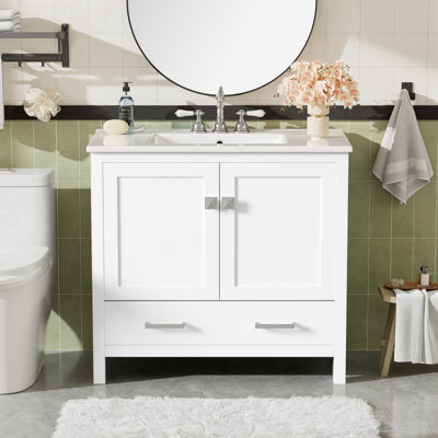 36"Freestanding Bathroom Vanity with Ceramic Sink