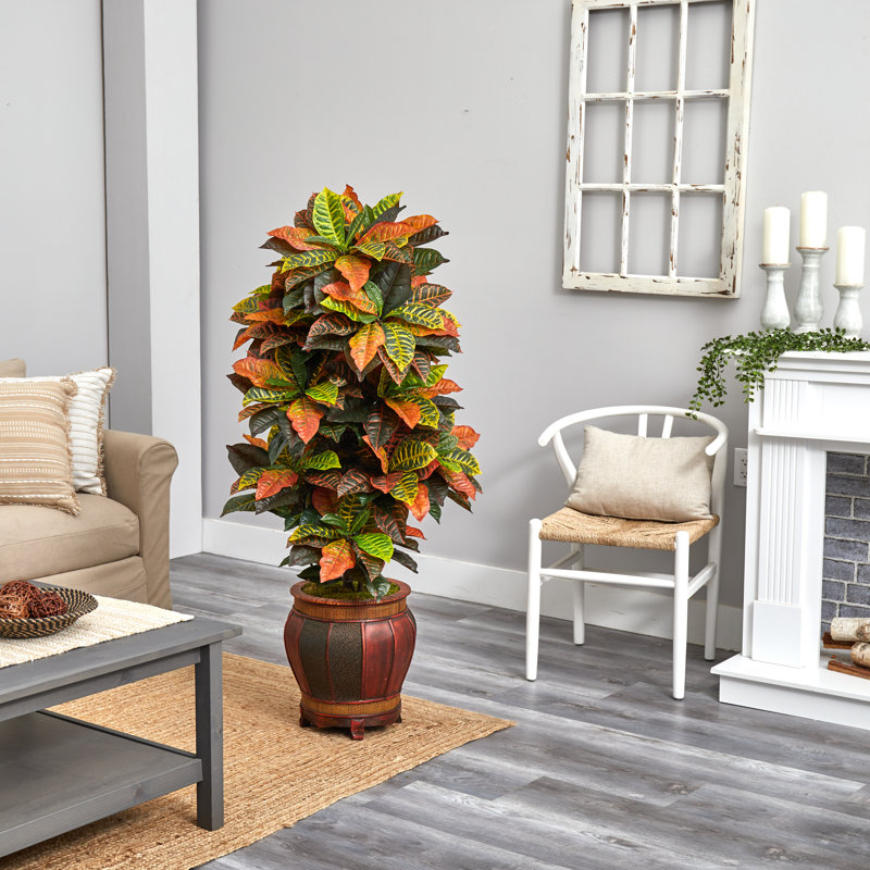 66'' Faux Foliage Plant in Ceramic Planter