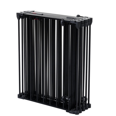 150" Adjustable Gate For House. 6 Panels Metal Fence Stairs, Fireplace, Christmas Tree. Configurable Play Area House, Fireplace. Adjustable, Yard