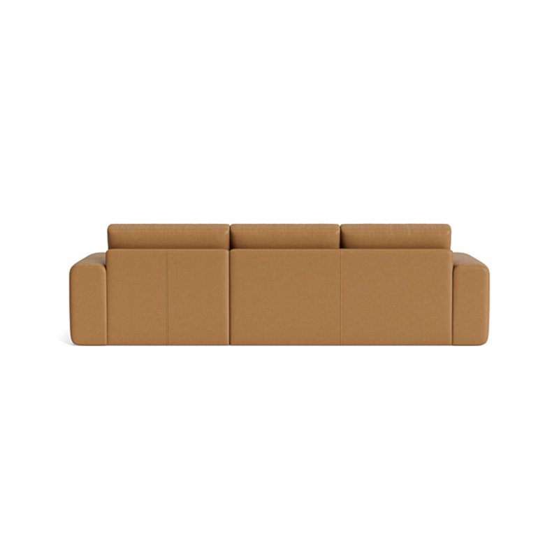 The OG Leather Chaise Sectional, Right Hand Facing, Bison Butterscotch Top Grain Leather