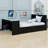 Innovative Wood Daybed with Trundle, Desk, LED Light & USB Connectivity-1239566812-1239566753