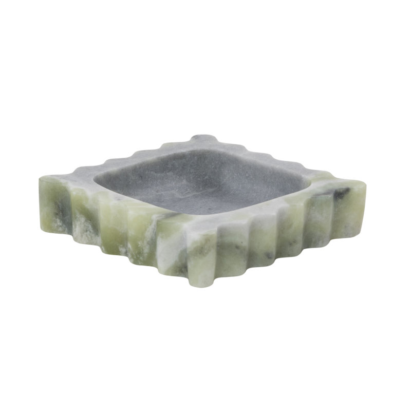 Plateau de salon Cole and Marble, Carrée, L 5,5 po x P 5,5 po x H 1,25 po, Vert