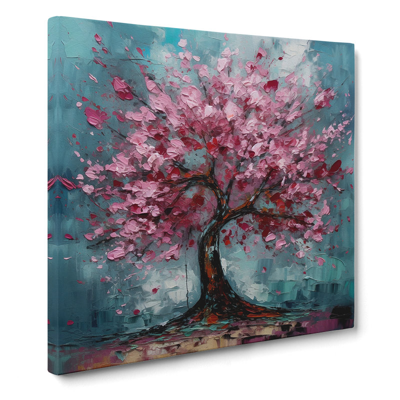 Cherry Blossom Tree Expressionism No.2 - Wrapped Canvas - Framed Print, 35cm H x 35cm W x 3cm D
