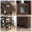 Armoire de bar moderne avec plateau tournant, armoire de salle à manger à hauteur de comptoir avec espace de rangement et tablettes