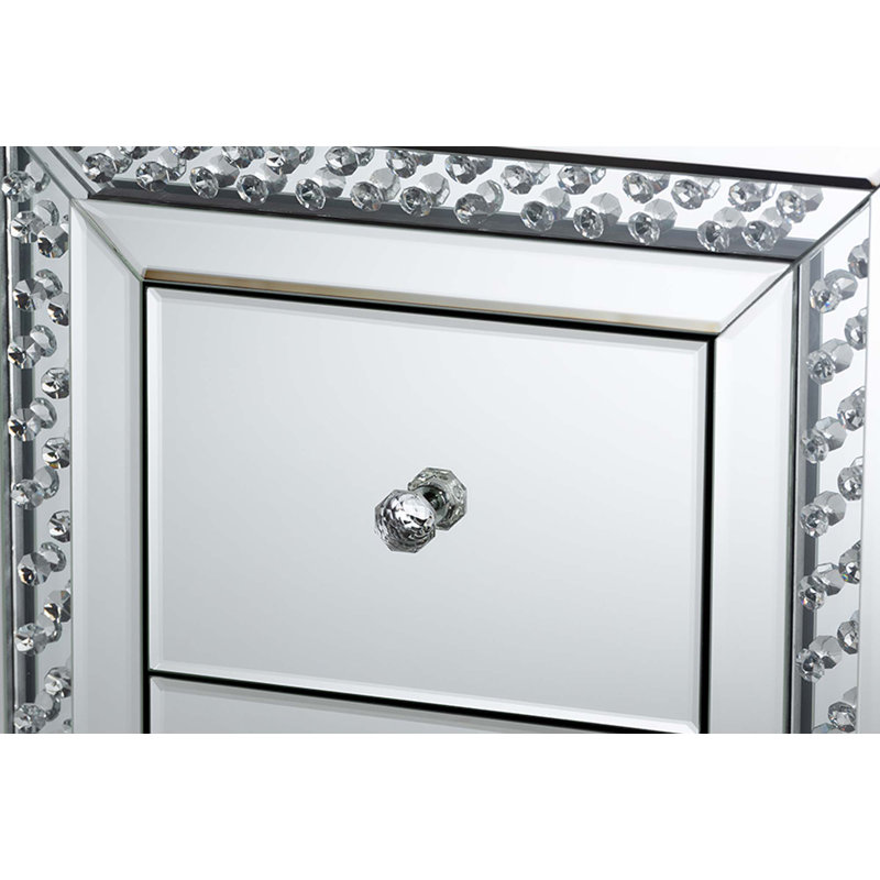 Table de chevet miroir à trois tiroirs Baillee