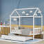 Structure de lit simple en bois massif avec lit gigogne simple