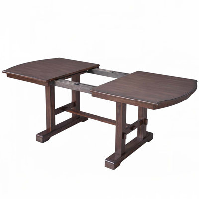60"-78" Extendable Dining Table, Farmhouse Wooden Kitchen Table With Removable Leaf, Large Expanding Table For 4-8