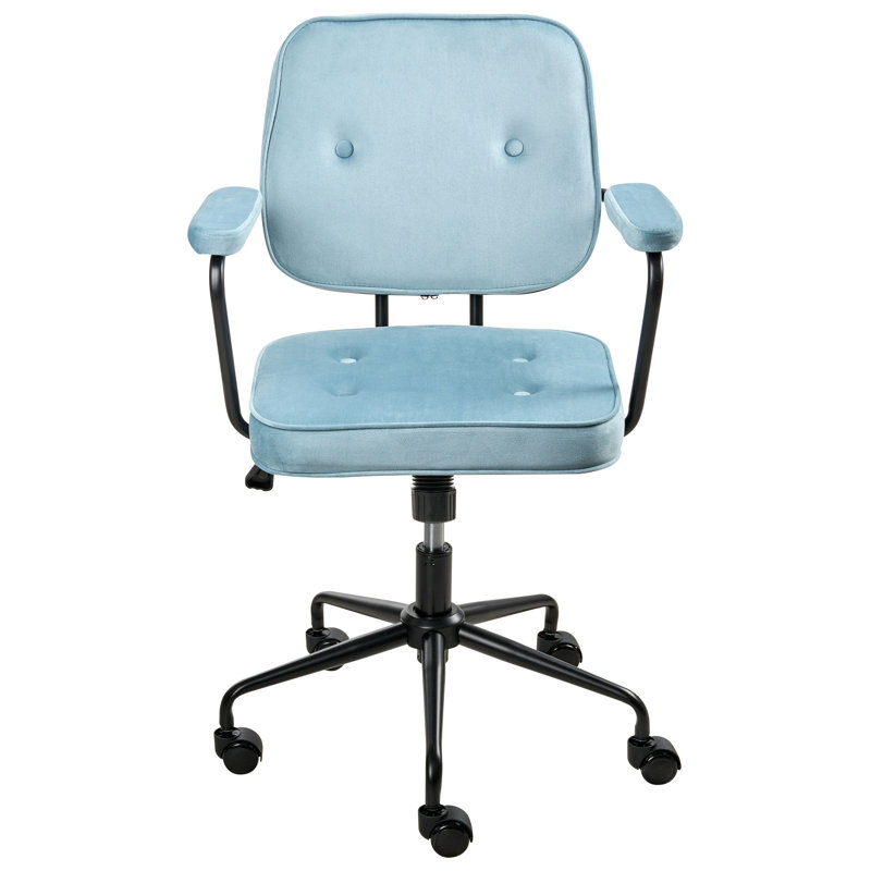 Office Chair, Velvet, Light Blue