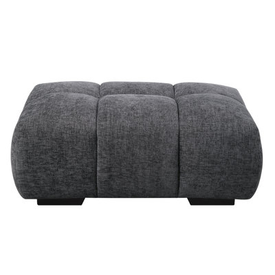 Modern Gray Chenille Ottoman
