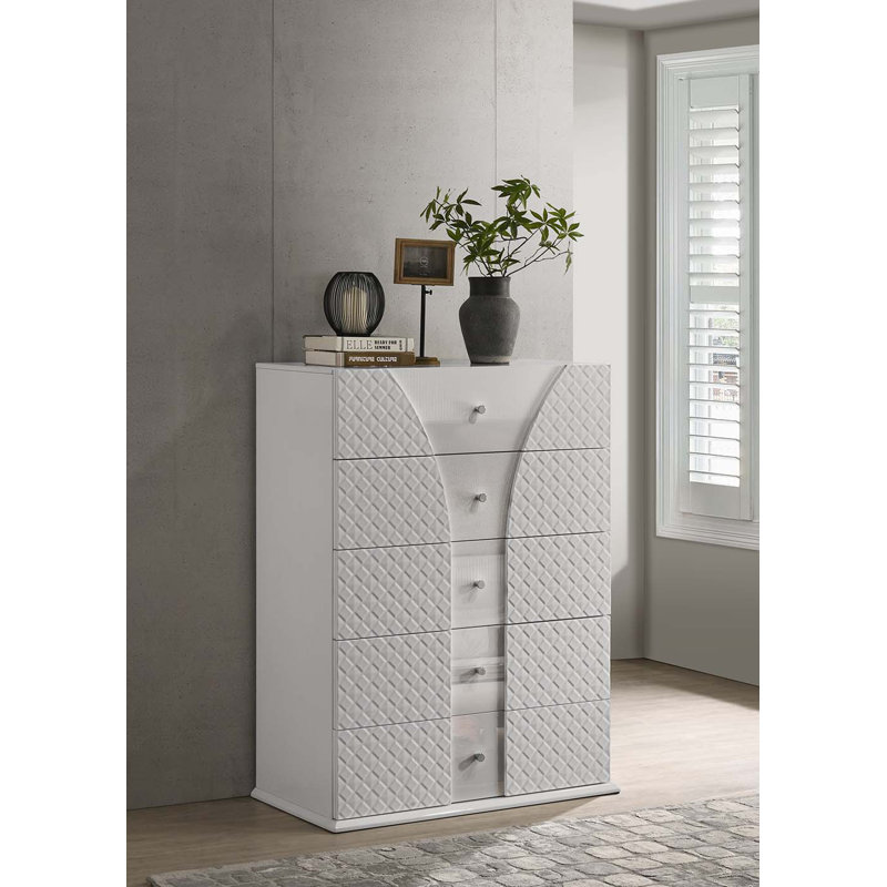 Commode 5 tiroirs B999 Uv White