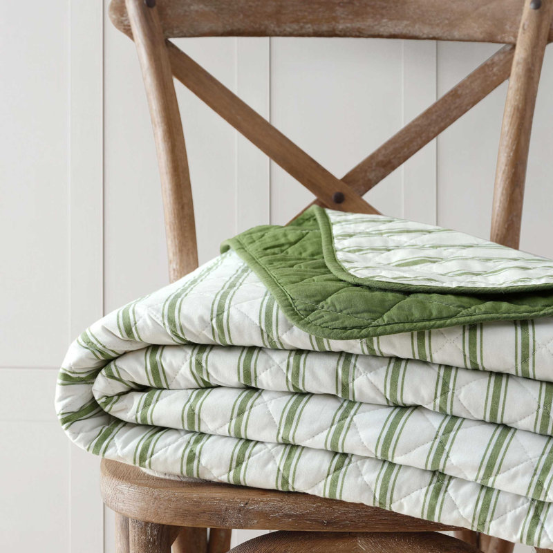 Ensemble de courtepointe réversible en coton Martha Stewart, Courtepointe pour grand lit + 2 taies décoratives