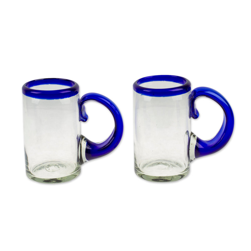 Novica Handmade Cobalt Classic Handblown Beer Glasses (Pair)