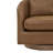 Genuine Leather Swivel Accent Chair with Solid Wood Base-122425417