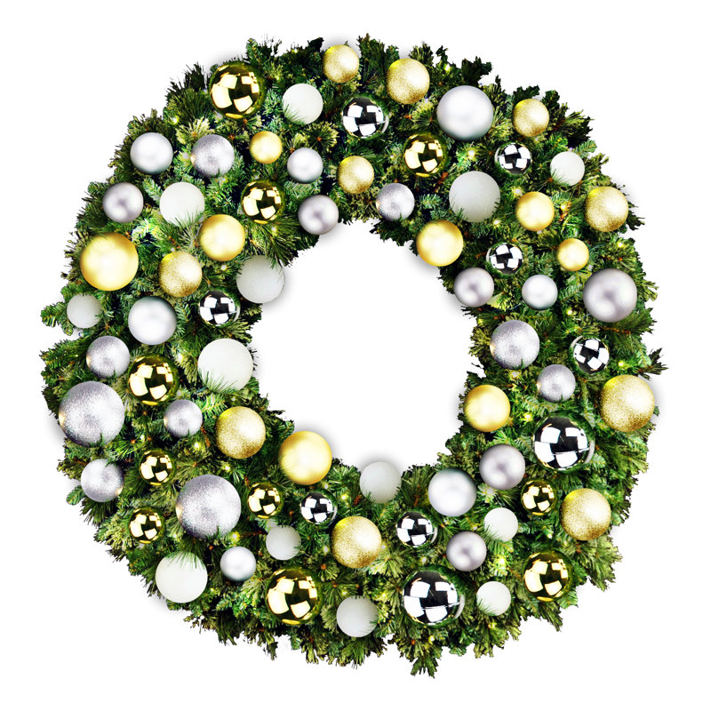 Couronne lumineuse, H 8 po x l 72 po x P 72 po, Argent/or