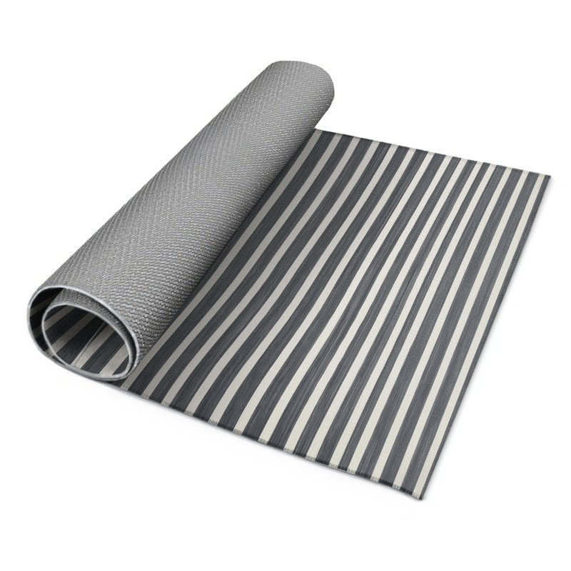 Tapis intérieur / extérieur gris HorizontalStripes, Rectangulaire 3 pi x 5 pi