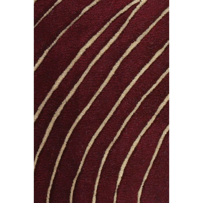 Solas Hand Tufted Wool Abstract Area Rug in Maroon/Cream, Rectangle 5' x 7'6"