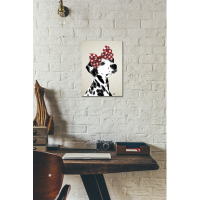 Dalmatien avec nœud rouge - impression sur toile tendue