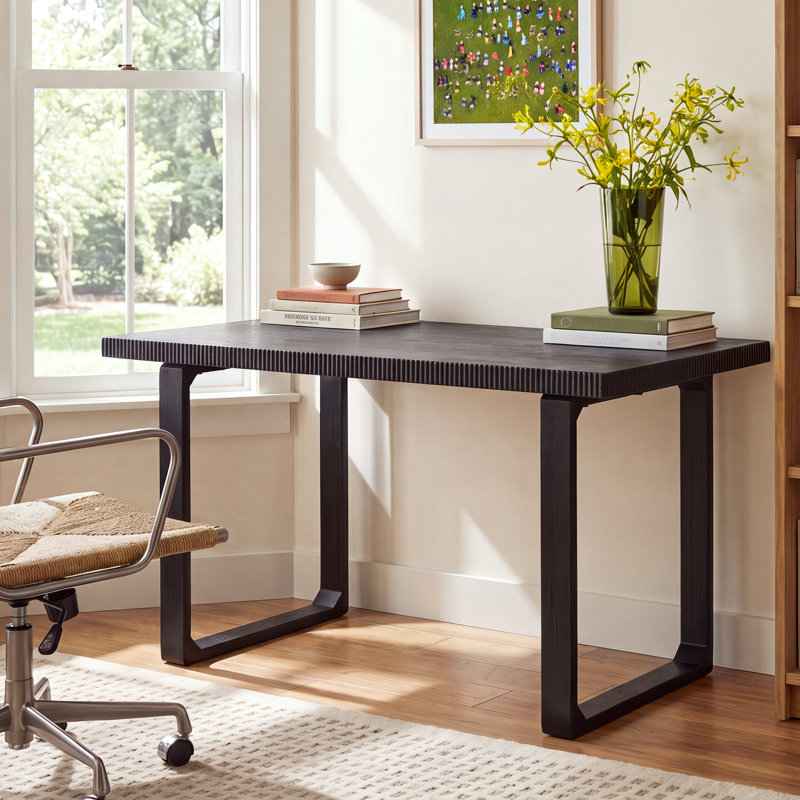 Urbana Solid Wood Writing Desk, Black