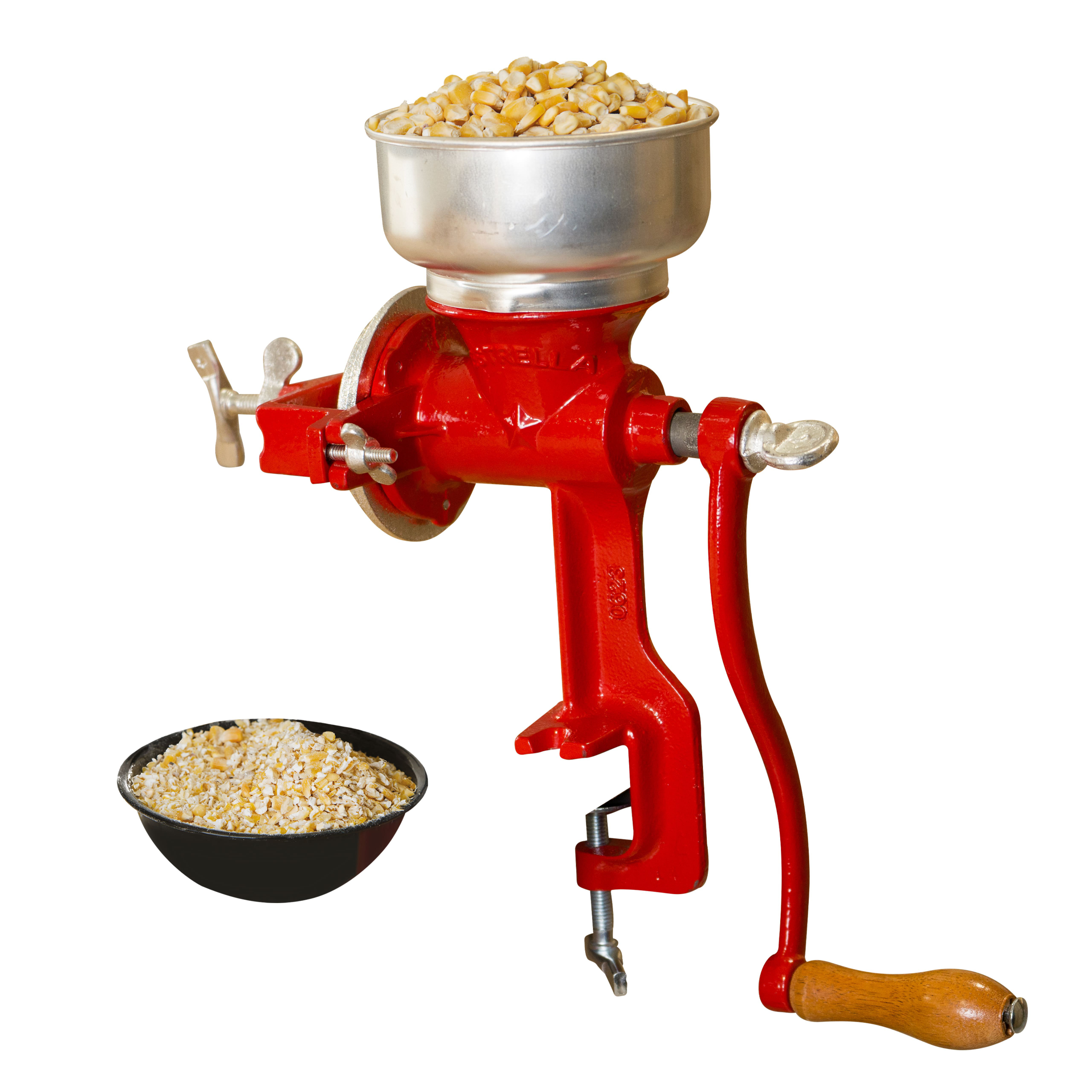 Cast Iron Hand Crank Manual Corn Grinder For Wheat Grains coffee Nut Mill  Tall Metal Hopper