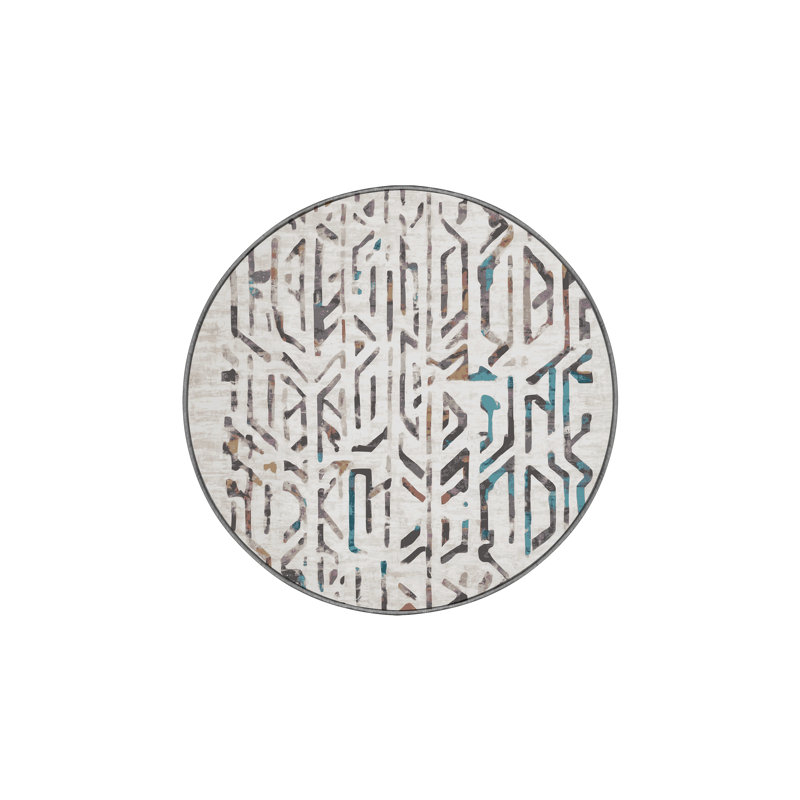 Silky Soft Plush Gray Area Rug, Round 4'