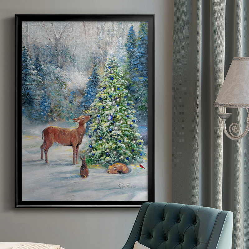 «Winter Gathering», reproduction encadrée de qualité supérieure - prête à être accrochée, H 42,5 po x l 30,5 po x P 1 po
