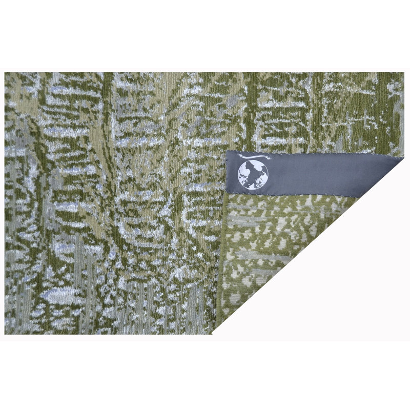 Hand Knotted Animal Print Area Rug, Rectangle 8' x 10'