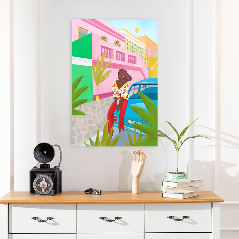 Art contemporain, palmier abstrait, art urbain, H 24 po x l 16 po