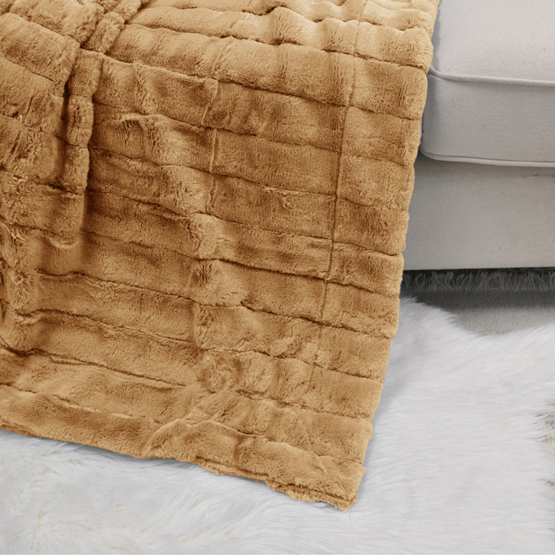 Gray Faux Fur Sherpa Throw Blanket 50" x 60"