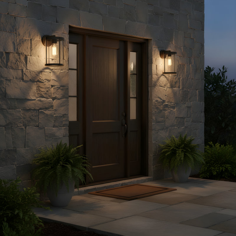 Luning Medium Lantern from Generation Lighting , Antique Bronze, 12" H x 8.125" W x 9.75" D, Transparent