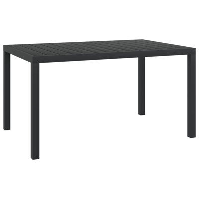 Elua vidaXL Patio Table Outdoor Dining Table Garden Porch Furniture Aluminum WPC