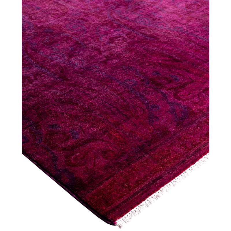Overdyed Hand-Knotted Wool Modern-Contemporary Purple Area Rug 8' 0" x 10' 2"