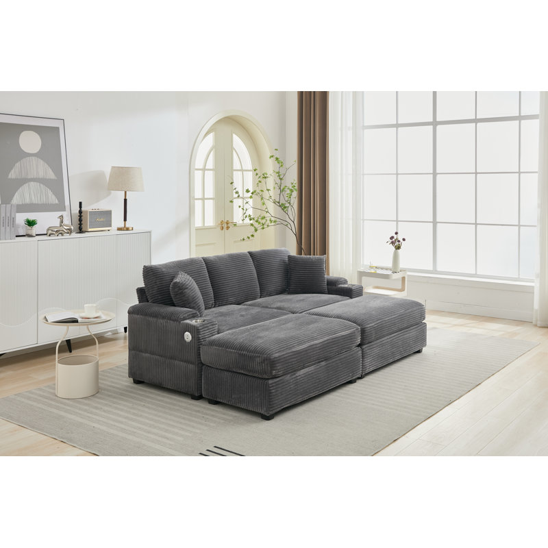 Broome Combination Modular Convertible Sectional, Gray