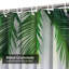 Rideau de douche à motif de feuilles de palmier tropical coloré exotique coloré avec 12 crochets-1683700196