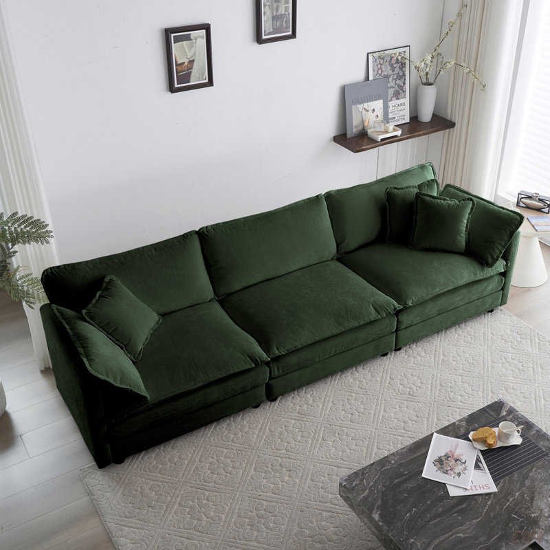 Canapé modulaire réversible 6 places Anders, Vert
