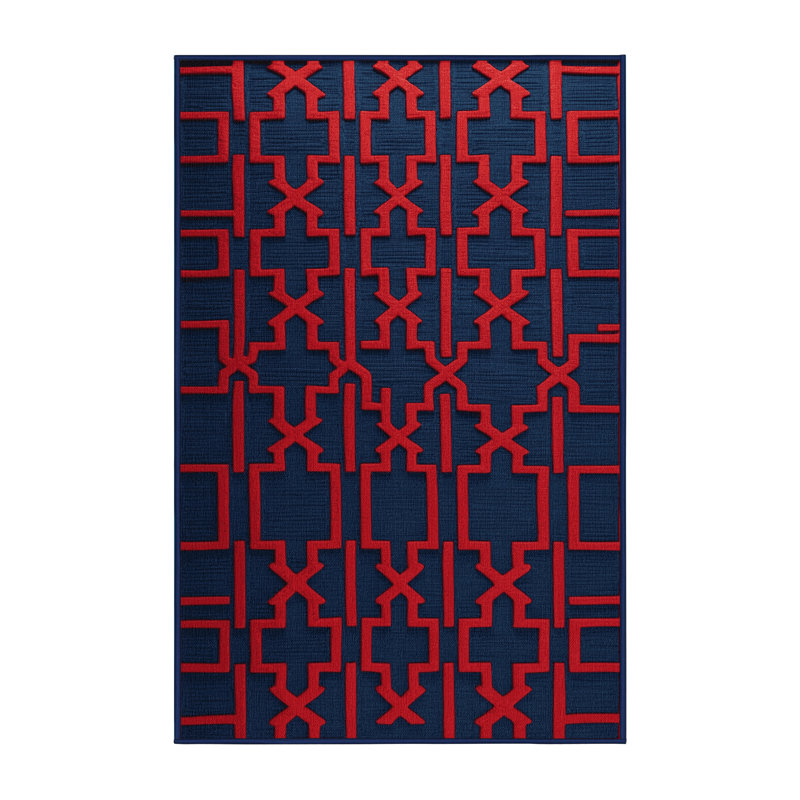 Tapis bleu en treillis lavable à la machine, Tapis de couloir 2 pi x 5 pi