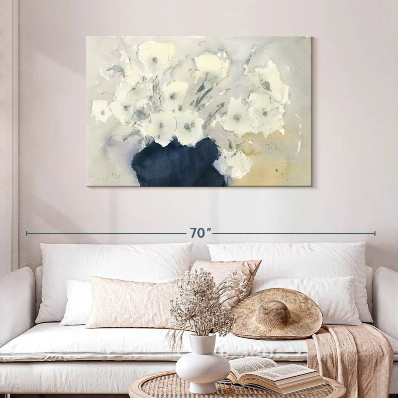 Bouquet Harnek laiteux blanc, H 30 po x l 45 po