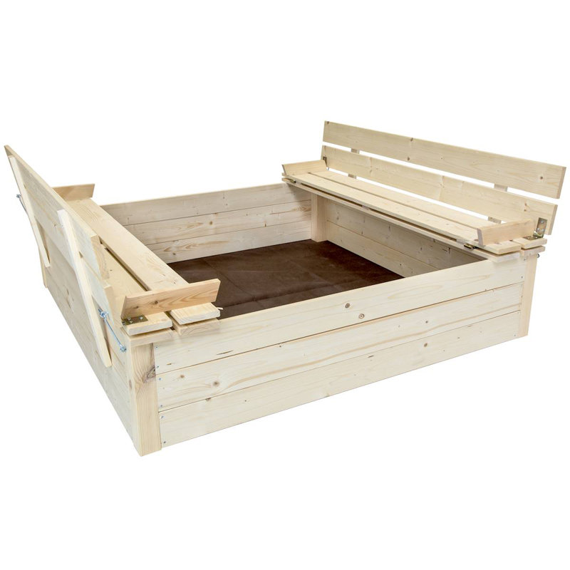Freeport Park Niangua 124cm x 29cm Solid Wood Sandbox with Cover