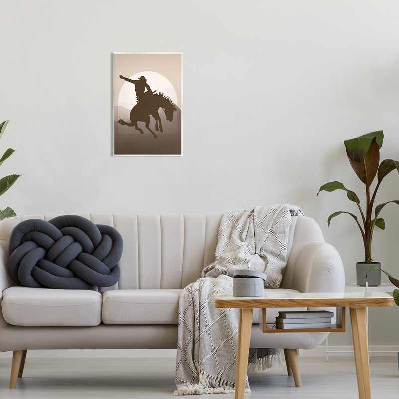 Silhouette de cowboy moderne par Karen Smith, H 19 po x l 13 po x P 0,5 po